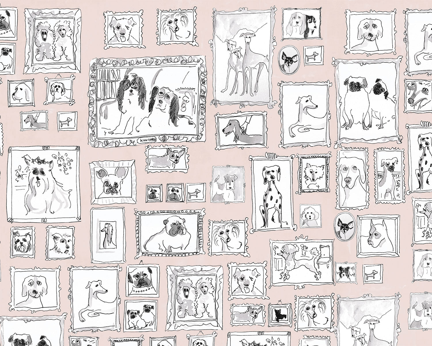 Papel mural Perros Rosa (Manuel Santelices) – PapelPintado